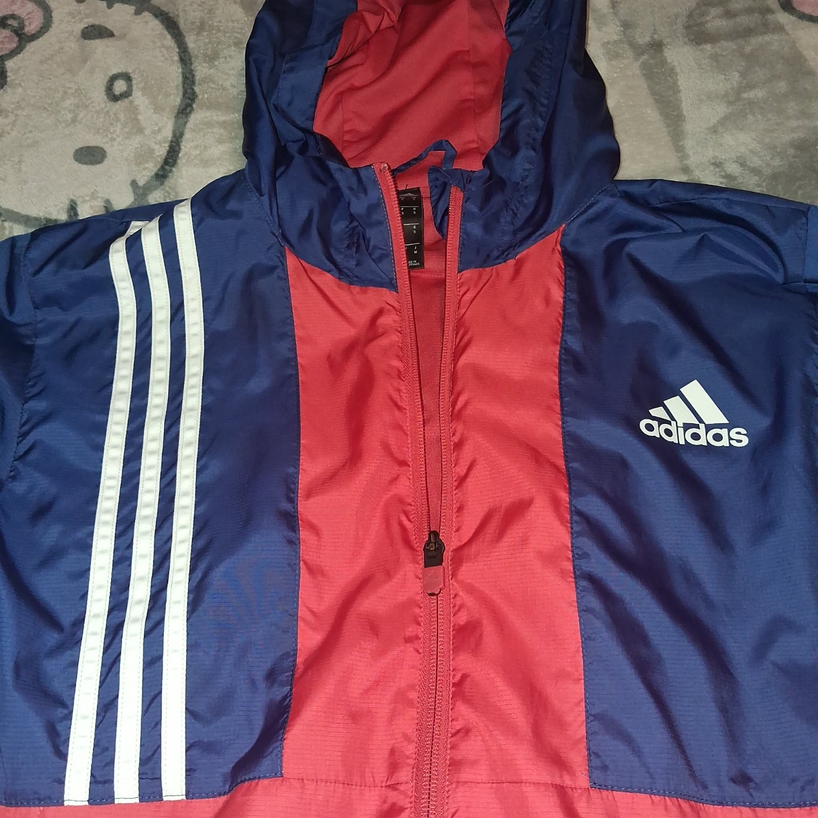 Adidas - Windbreaker Jacket Mens Small - Red & Blue - Axis Hooded Training Track thumbnail 2