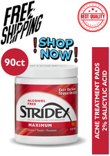Stridex Medicated Acne Pads Maximum Strength CLeans Treats Prevents - 90 Ct.