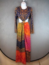 Farm Rio Dress Womens Medium Multicolor Paisley Patchwork Maxi Boho Festival