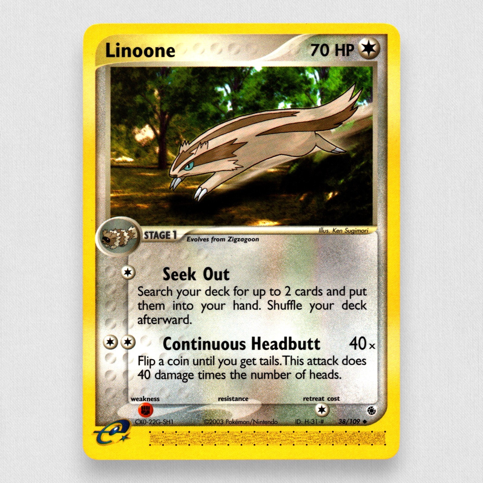 Linoone 38/109 Ruby and Sapphire Regular Pokemon TCG NM