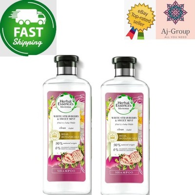 2 x Herbal Essences White Strawberry & Sweet Mint Helps Hair Shine Shampoo 40...