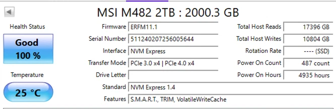 8TB (4x2TB) MSI M482 2280 PCIe Gen4 NVME SSD + Tarjeta ASUS Hyper M2 x16 Foto 4 de 4