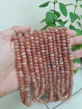 16" Brown Moonstone Smooth Rondelle shape 8-9 mm Beads
