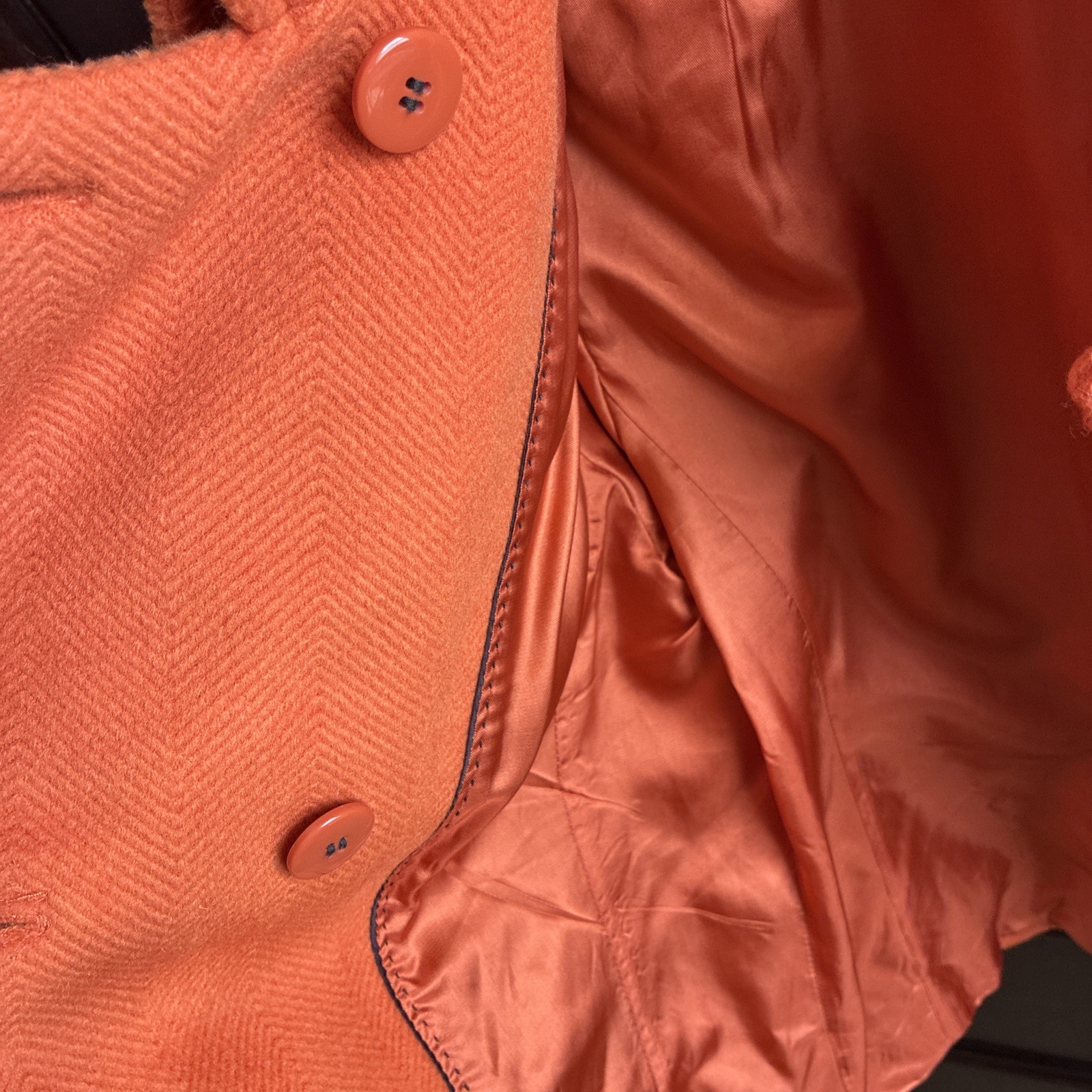 Talbots Orange Wool Basic Jacket Size 12 With Ove… - image 7