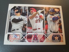 2023 Topps Series 1 - League Leaders Trout, Judge, Alvarez #246