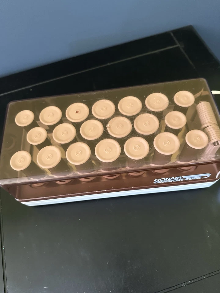 Rodillos calientes vintage Conair cojín rizo cabello HS6 20 rodillos 19 clips concurso Foto 2 de 4