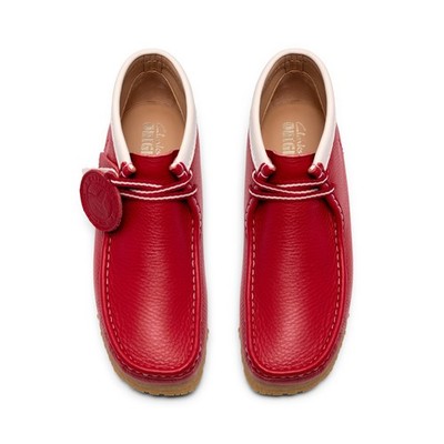 Clarks Wallabee Boot RB Mens Red Leather 26185647 | eBay