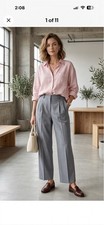 Fashion Nova Pants L Blue Count On It Pleated Wide Leg Baggy Scandic Minimalist