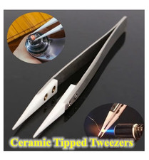 Ceramic Tip Stainless Steel Tweezers Heat Resistant Soldering Tool
