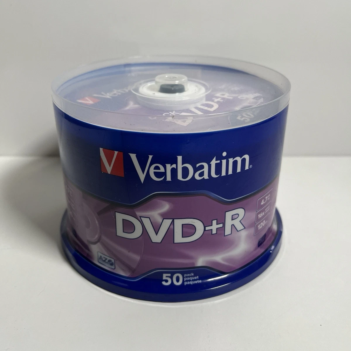 Verbatim DVD+R 4.7GB 16X Speed 120 Min 50x Pack Spindle Brand New Free Postage