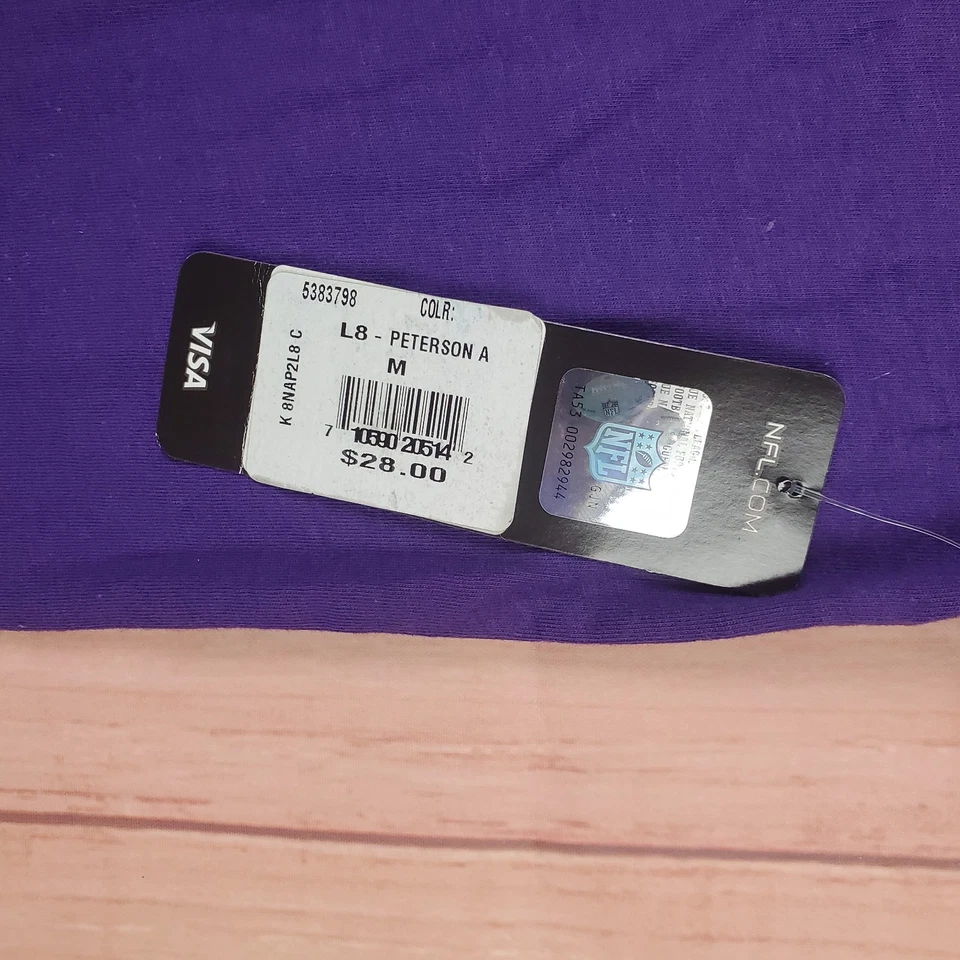 Camiseta del equipo de fútbol americano NFL Adrian Peterson #28 Minnesota Vikings niños mediana púrpura Foto 4 de 4