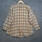 Burberry Shirt Women Size UK XL Beige 100% Cotton Nova Check Long Sleeve Vintage