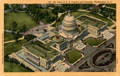TODD AERIAL MAPPING SERVICE, U. S. Capitol, Washington, D. Postcard