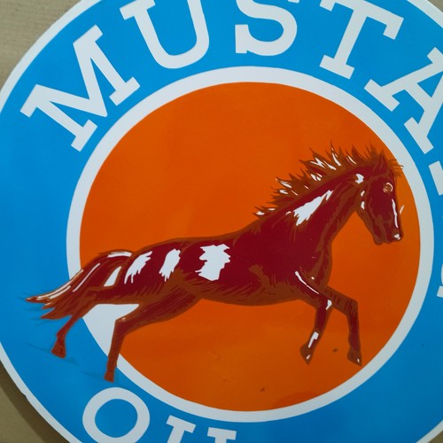Mustang Oil Porcelain Enamel Sign 30 x 30 Inches 1 Sided - Picture 4 of 7