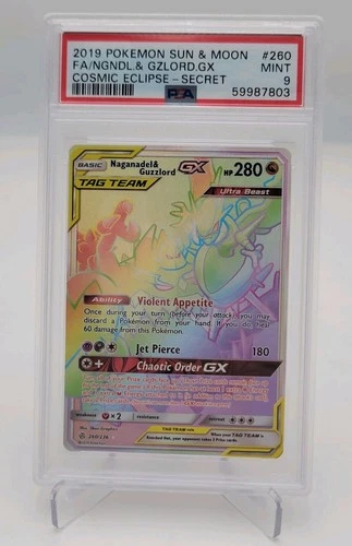 Pokemon Naganadel & Guzzlord GX Tag Team 260/236 Sm-Cosmic Eclipse PSA 9 MINT