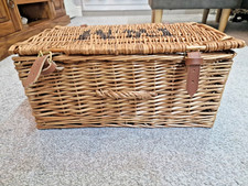 Fortnum & Mason Wicker Basket Hamper Empty Leather Fastenings Empty