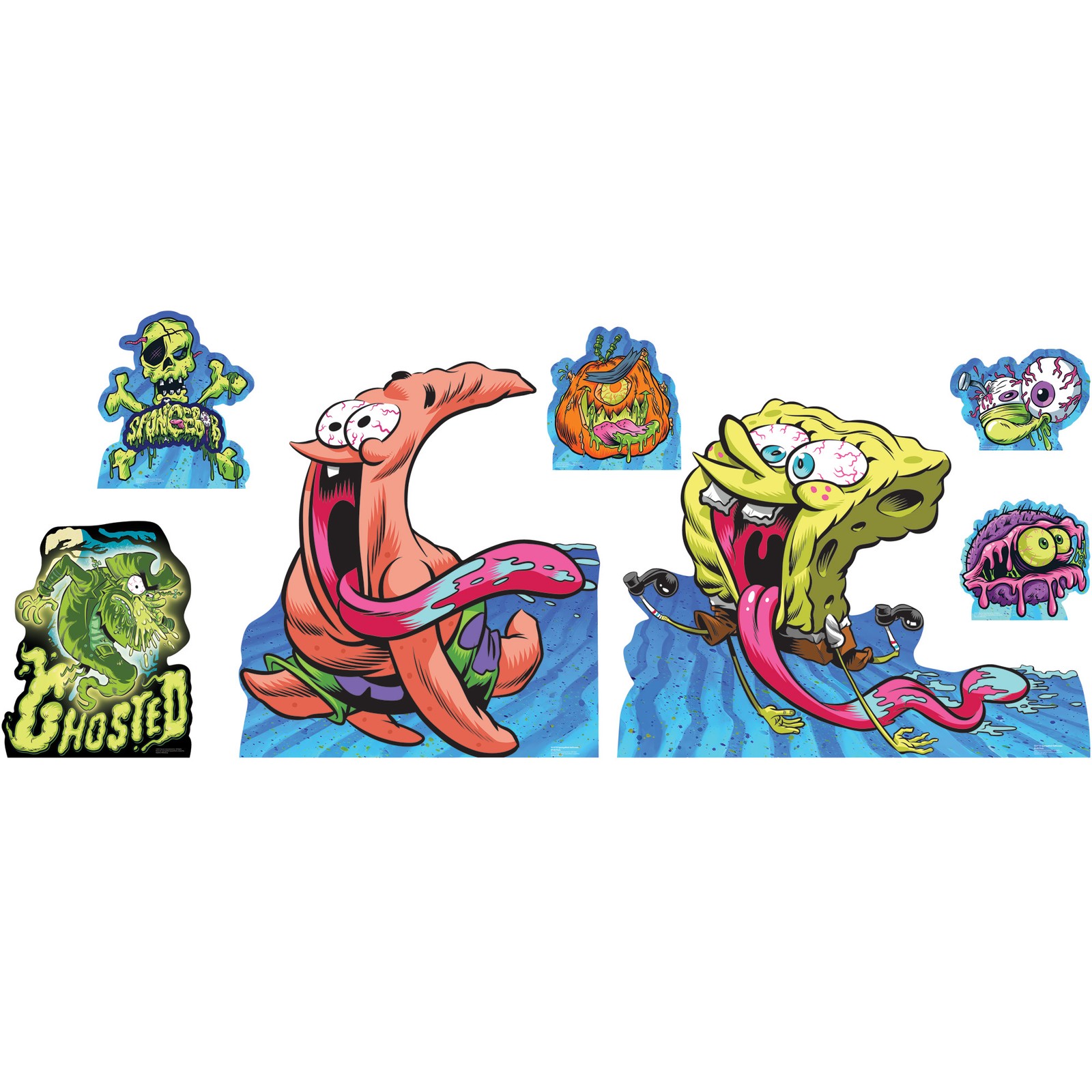 SpongeBob Halloween Cardboard Cutouts Multipack of 7 Spooky Standees