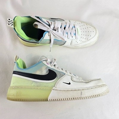 Nike Air Force 1 React Sail Black Barely Volt Ghost Green Shoes Mens 9 Sneakers