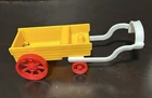 Vtg Fisher Price Little People Farm Tractor Trailer Horse Harness Tailgate Works