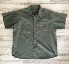 JESSE JAMES Industrial Work Wear Shirt Short Sleeve Army Green Men's 3XL