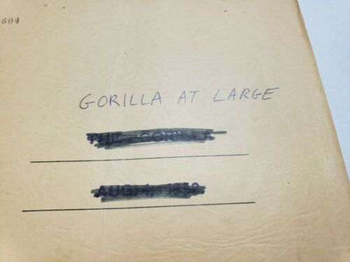 GORILLA AT LARGE / Leonard Praskins 1953 Screenplay, gorilla suit murder mystery - Picture 3 of 12