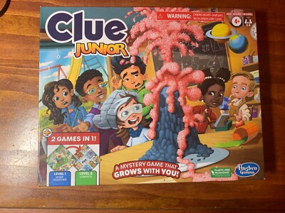 Used Clue Junior Board Game for Kids Ages 4 and Up, 2 in one games Complete!