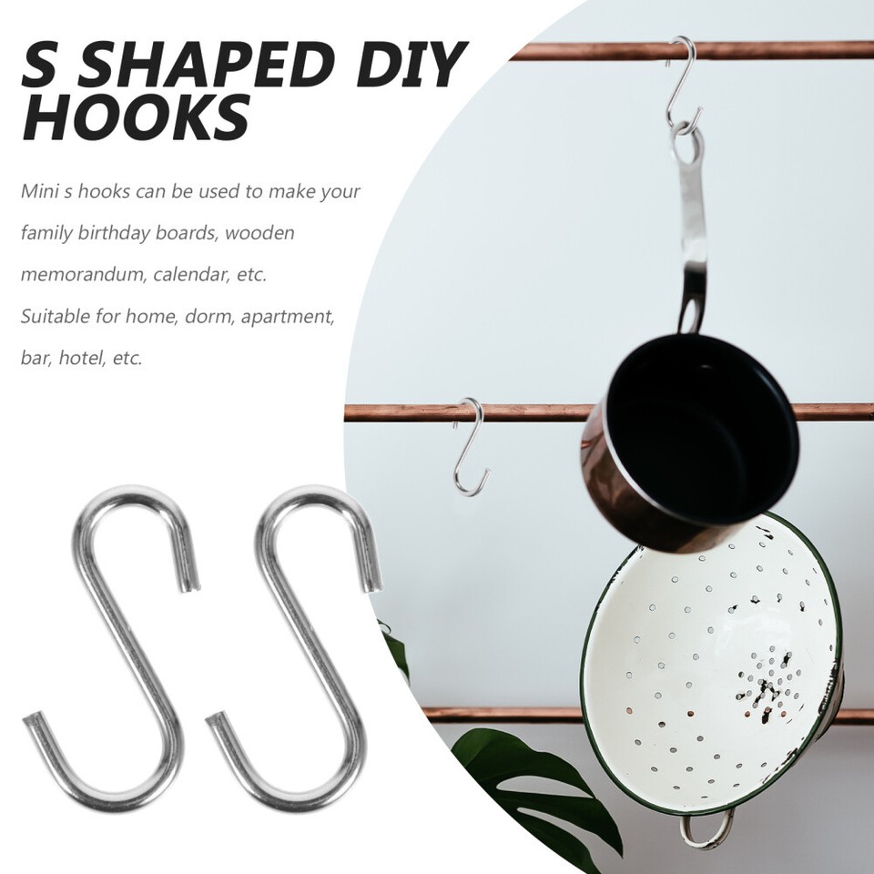 100 PCS Shaped Hooks for Hanging Miniature Sturdy Sshaped Jewelry eBay
