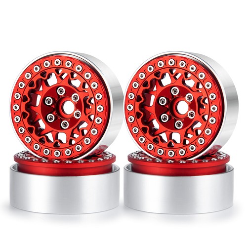 FLYXM 4Pcs Metal With Ring 1.9" Beadlock Wheel Rims For 1:10 RC SCX10 TRX4 etc - Picture 7 of 16