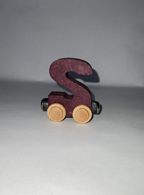 Wooden Name Train Magnetic Letter-  Purple S