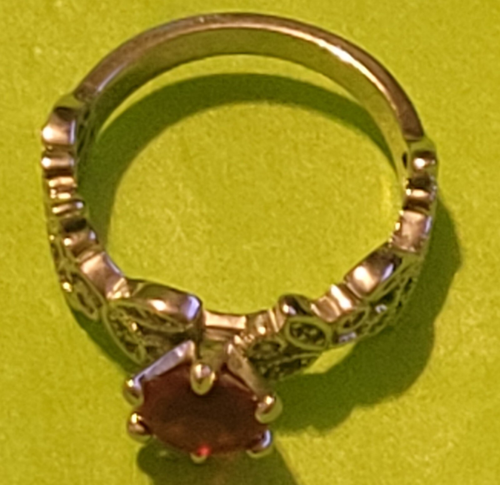 Lunar Simulated Ruby w Rhinestone Ring - image 7