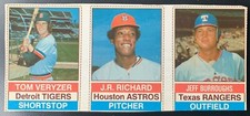 1976 HOSTESS 3 CARD PANEL TOM VERYZER/JR RICHARD/JEFF BURROUGHS RARE!