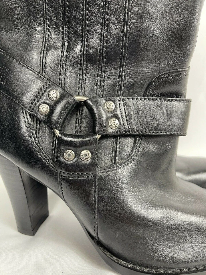 Botas de montar Harley-Davidson para mujer D85323 con tachuelas correa negras talla 7,5 M Foto 2 de 4