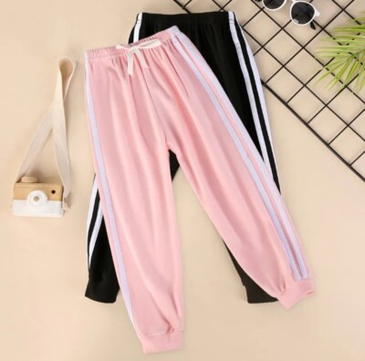  Girls' sports pants, big pants, for spring and autumn Pink color, Size 3-4 year