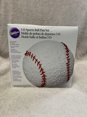 Complete Open Box Unused Wilton 3D Sports Ball Pan Set