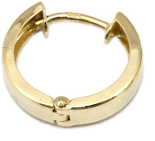 Creole Plegable Oro 333 Aros Pendiente 8 Quilates Anguloso 12MM Oro Amarillo - Imagen 2 de 4