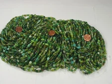 2 Pounds Green Color India Handmade Glass Spacer Beads Bulk Lot (QKP-7) ⭐