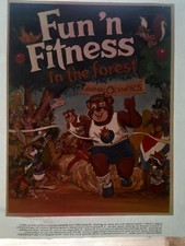 Vintage ANIMAL OLYMPICS: FUN 'N FITNESS IN THE FOREST Iron-On Transfer
