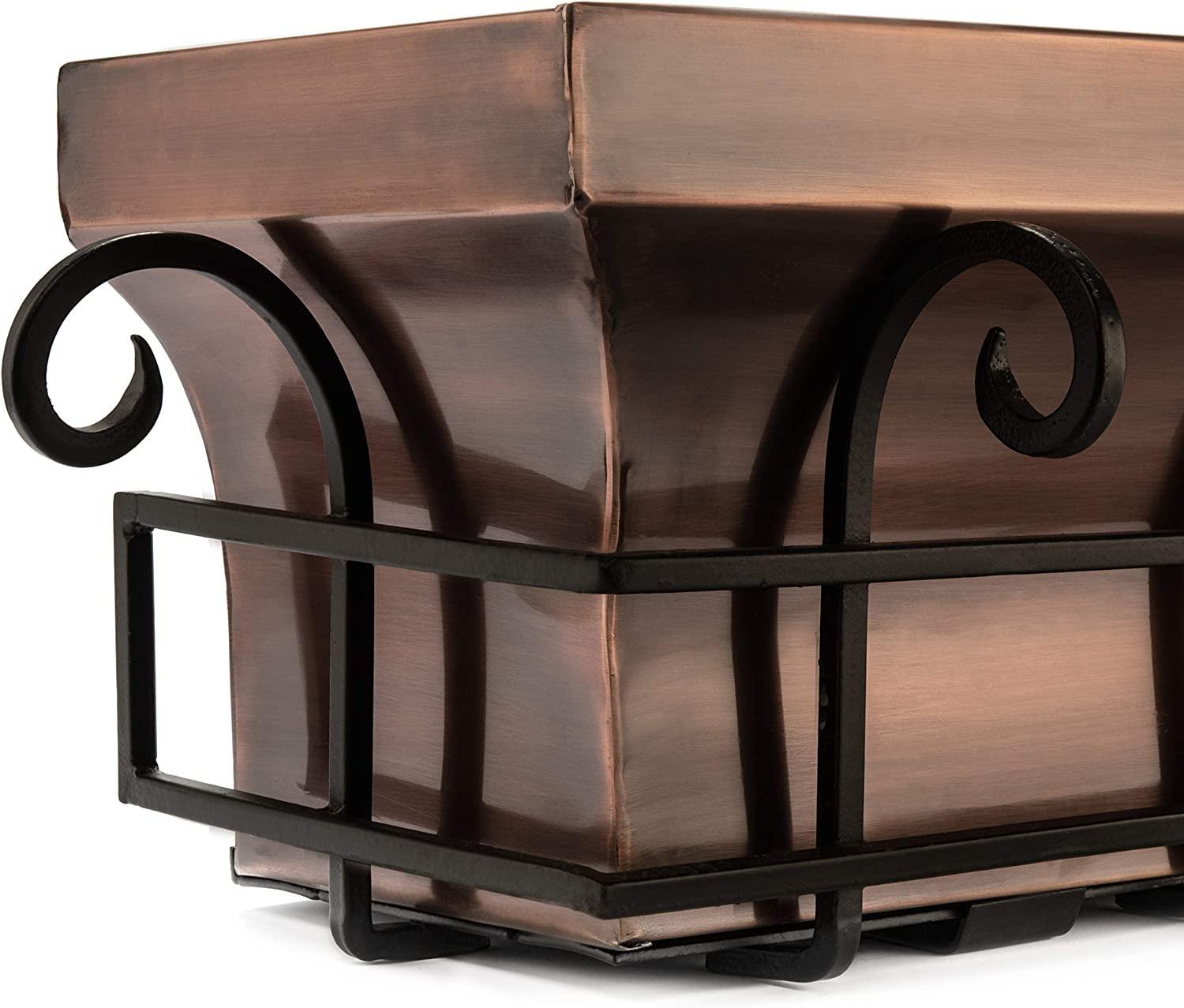 Window Planter Box Flower Outdoor Copper Plant Container for Windows Attach to H