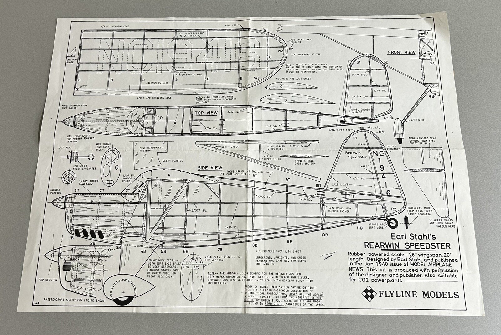 REARWIN SPEEDSTER BY EARL STAHL Model Plan (38) | eBay UK