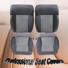 For 2004-2008 Ford F-150 Driver Passenger Bottom Top Cloth Seat Cover Dark Gray