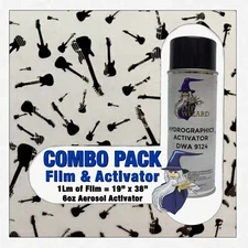 hydrographic film / activator Black Clear Guitars hydro dip dipping wizard