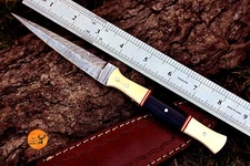 CUSTOM HANDMADE FORGED DAMASCUS STEEL THROWING BOOT KNIFE DAGGER HUNTING 2722