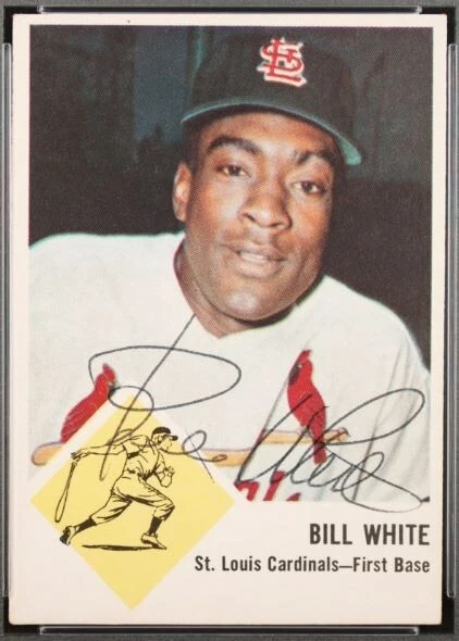 Tarjeta de béisbol 1963 Fleer Bill White firmada #63 PSA 5 certificado ADN 10 auto pop 1 Foto 3 de 3