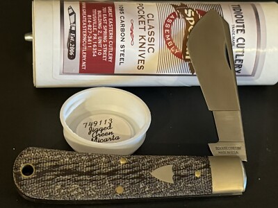   GEC 74 GREAT EASTERN CUTLERY GREEN MICARTA COTTON SAMPLER KNIFE 1/11 RARE