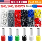 2800/1200PCS Wire Ferrule Terminals Kit Copper Crimp Insulated Cord End Terminal