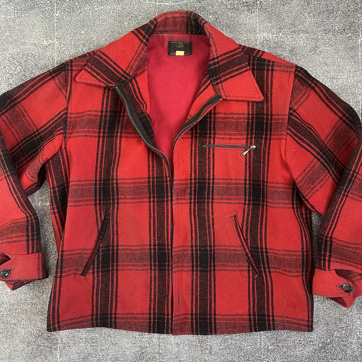 Men's Vintage 50s Johnson Wollen Mills Wool Detroit Hunting Mackinaw Jacket  Sz L