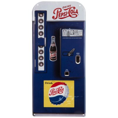 Vintage Pepsi Soda Machine Metal Sign Retro Garage Mancave Barn | eBay