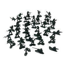 Vintage Green Plastic Army Men Lot Base Standing Figures Various Poses