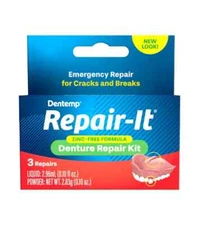 DOC Repair-It Temporary Emergency Denture Repair Kit 3 Repairs #D-291 NEW 