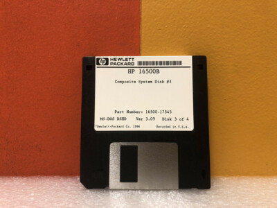 HP 16500-17545 16500B MS-DOS Composite System Floppy Disk Software